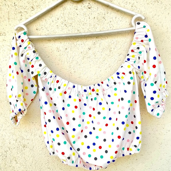 Zara Tops - Zara off shoulder polka dot summer crop top
